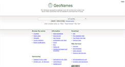 Desktop Screenshot of geonames.org