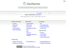 Tablet Screenshot of dev.geonames.org